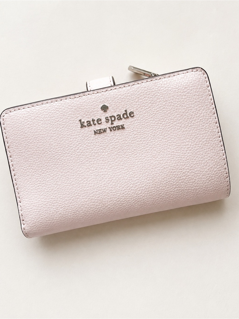 Kate Spade Blush Pink Pebbled Leather Medium Bifold Wallet